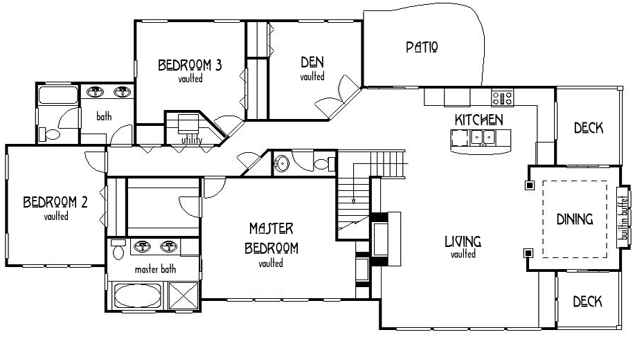 Floorplan for a House Built on Our Yachats Land for Sale